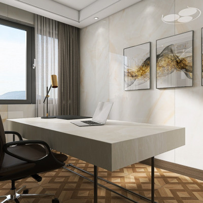 Gold Agate Onyx-Effect Polished Porcelain Tile 240x120cm
