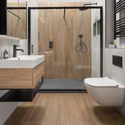 Green Heart Oak Wood-Effect Matt Porcelain Tile 120x23cm