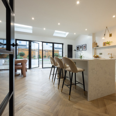 SPC Vinyl Flooring Herringbone - Clayton Oak 60x12.5cm