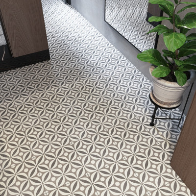 Westbury Grey Pattern Matt Porcelain Tile 33.3x33.3cm