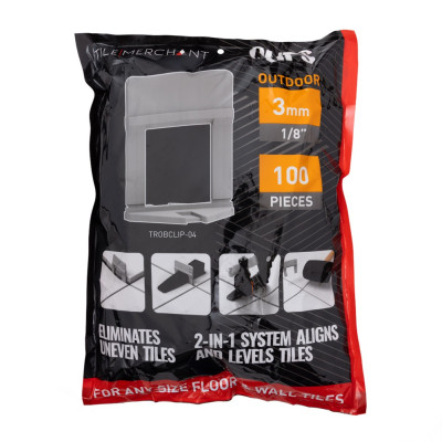 Alpha Tile Levelling Clip (Tile 10-24mm) - 3mm Grout Line (100pcs/Bag) Outdoor 20mm Porcelain