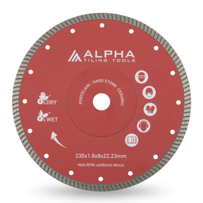 Alpha Super Thin Turbo Diamond Blade 230x22.23mm - 10mm Tiles