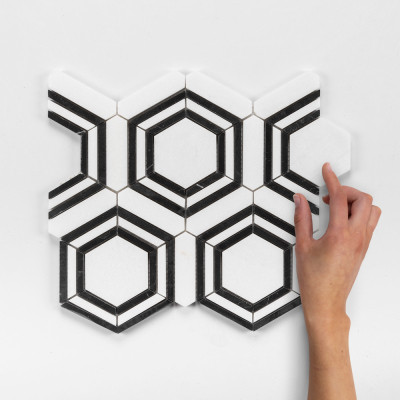 Ealing Bianco Carrara Marble Mosaic 28x33cm