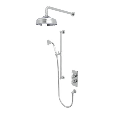 "Lansdown Shower System/Column (Concealed, Riser Kit & Overhead Shower) - Chrome"