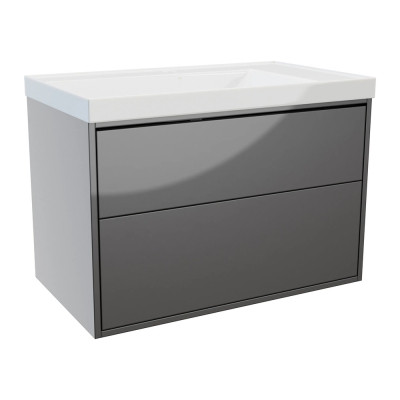 Erla Wall Hung Vanity Unit (Twin Drawer) - Anthracite 815mm