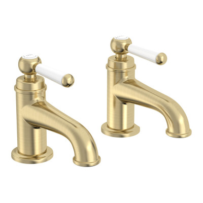 Lansdown Basin Taps - Brushed Brass