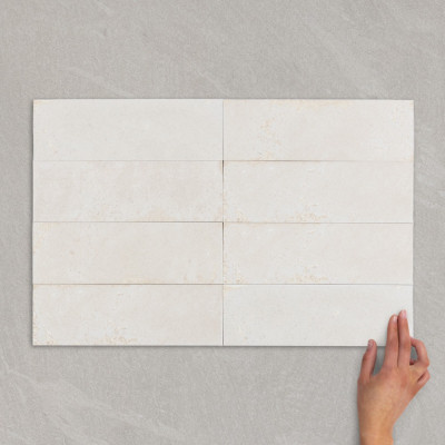 Metro Alma Blanco Gloss Porcelain Wall Tile 30x10cm