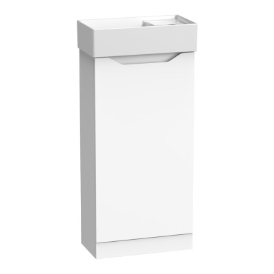 Nimble Floor Standing Cloakroom Unit (Single Door) - Matt White 400mm