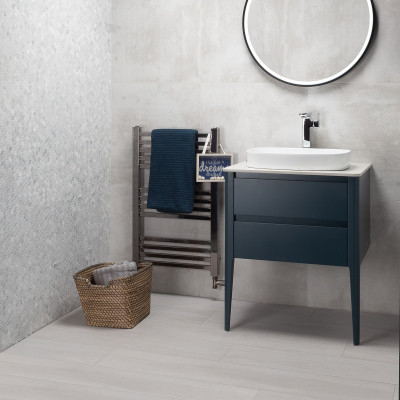 Green Heart White Wood-Effect Matt Porcelain Tile 120x23cm