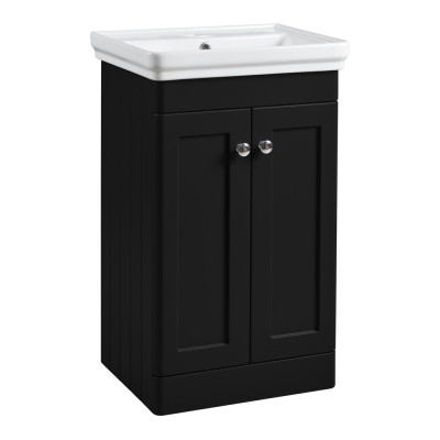 Marston Floor Standing Vanity Unit - Matt Black 500mm