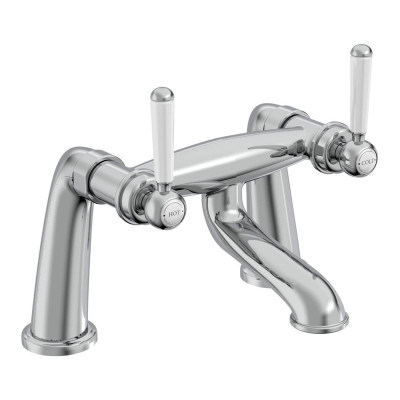 Lansdown Deck Mounted Bath Filler - Chrome