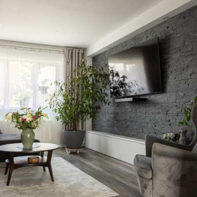Thin Stone Cladding Black Slate 40x10cm