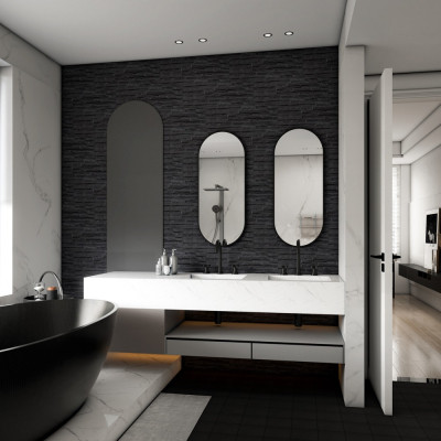 Brickstone Black Porcelain Tile 51x16.3cm