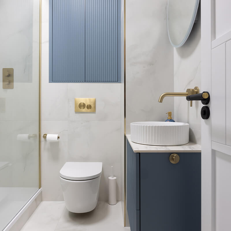 large format tile small bathroom