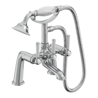 Lansdown Deck Mounted Bath Shower Mixer - Chrome