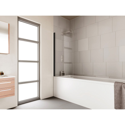 Bath Screens Bath Screen (Curved Top) - Black