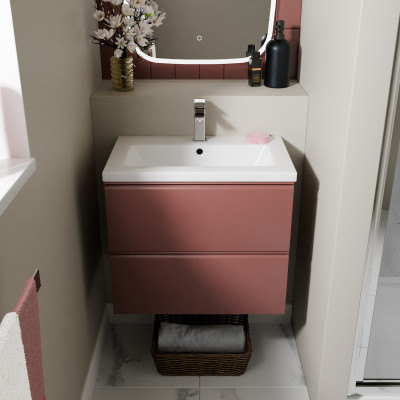 Deann Wall Hung Vanity Unit - Terracotta 505mm