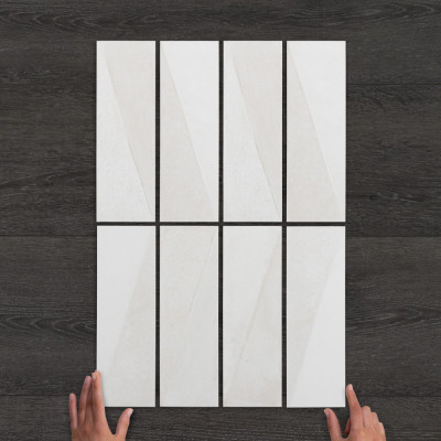 Metro Polar Ice Ceramic Gloss Wall Tile 30x10cm