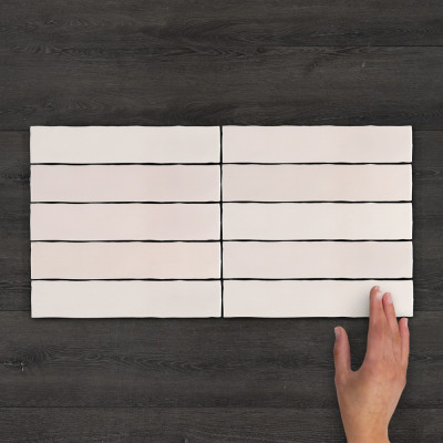 Downtown Rosa Gloss Ceramic Wall Tile 25x5cm