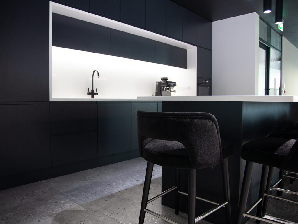 Pestle & Mortar's Stylish Workspace Enhanced by Tile Merchant's Tile Selection