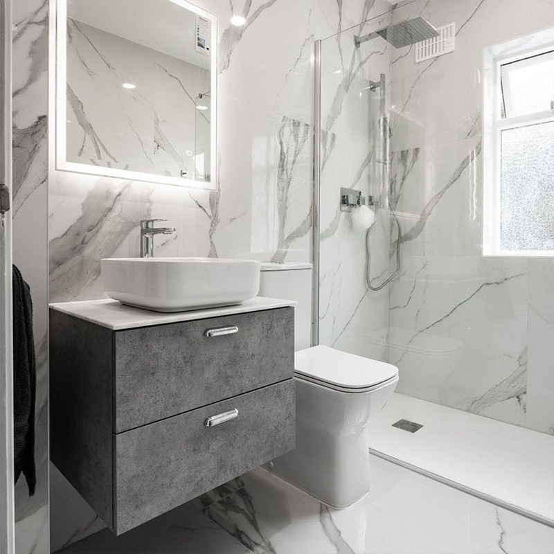 2 marble effect tiles bathroom