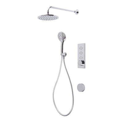 Axiom Triple Function Push Button Concealed Shower System with Shower Head Handset and Shower Head - Chrome