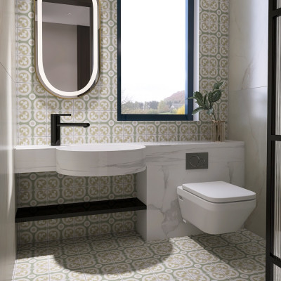 Moraira Pattern Matt Porcelain Tile 20x20cm