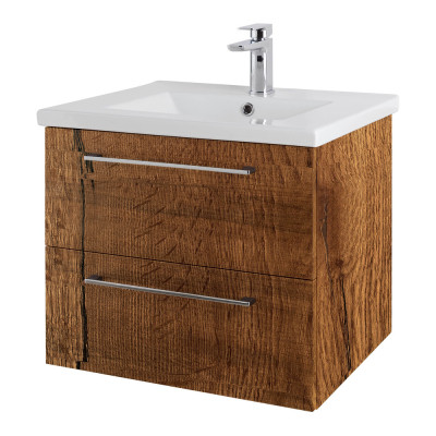 Cesena Wall Hung Vanity Unit - Tobacco Oak 600mm