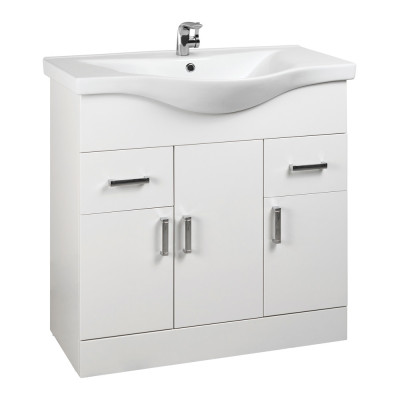 Ardent Floor Standing Vanity Unit - White 750mm