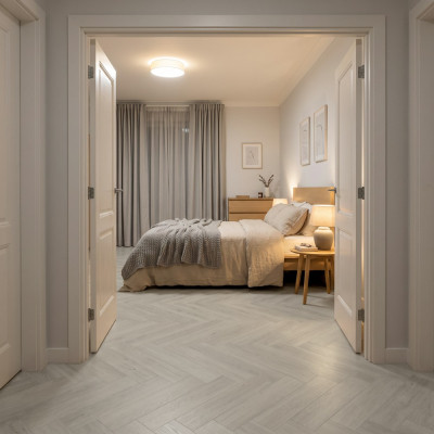 SPC Vinyl Flooring Herringbone - Dakota Oak 60x12.5cm