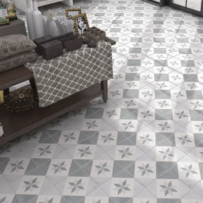 Decor Diamond Pattern Matt Porcelain Floor Tile 20x20cm