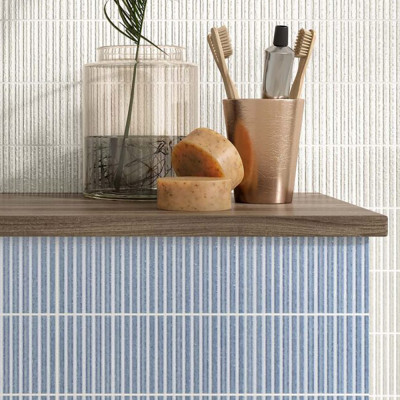 Metro Soldeu Aqua Ceramic Textured Gloss Ceramic Wall Tile 30x7.5cm
