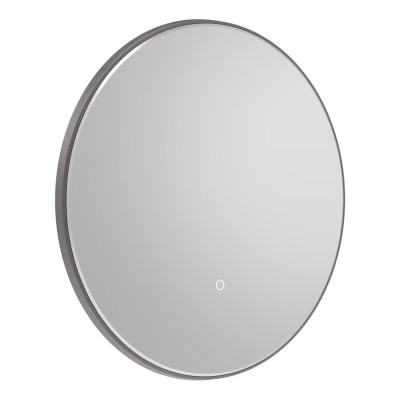 Oxygen Gunmetal Illuminated Round Mirror 60cm