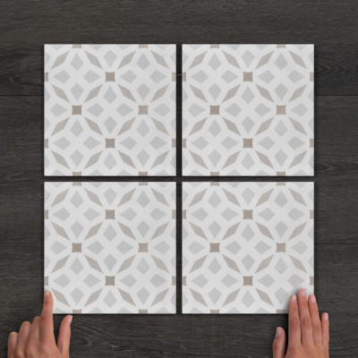 Boulevard Belleville Pattern Matt Porcelain Tile 22x22cm