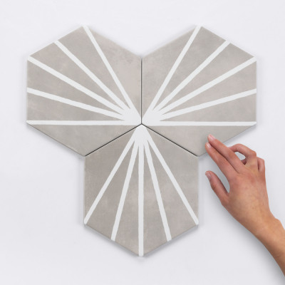 Lilypad Hexagon Gris Matt Porcelain Tile 23x20cm
