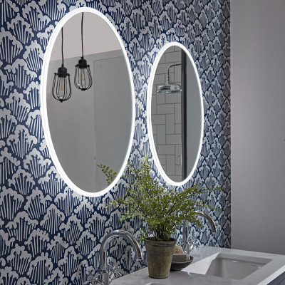 Aster Illuminated Slim Oval Mirror 49x65cm