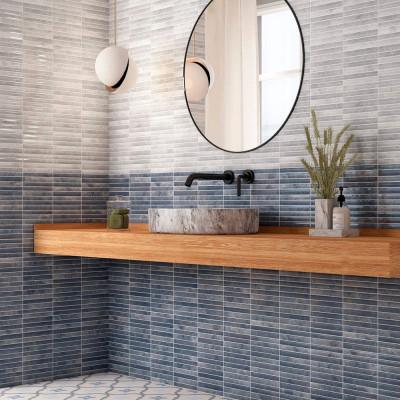 Rubik Azul Décor Gloss Ceramic Tile 30x15cm