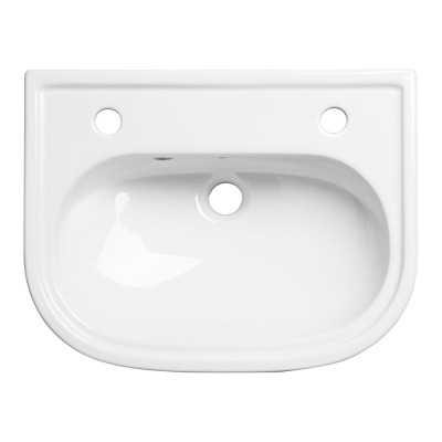 Lansdown Slim Depth Semi-Countertop Basin (2 Tap Hole) - White