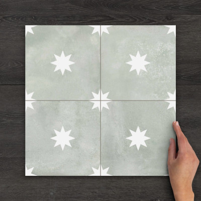Star Sage Pattern Matt Porcelain Tile 44.2x44.2cm