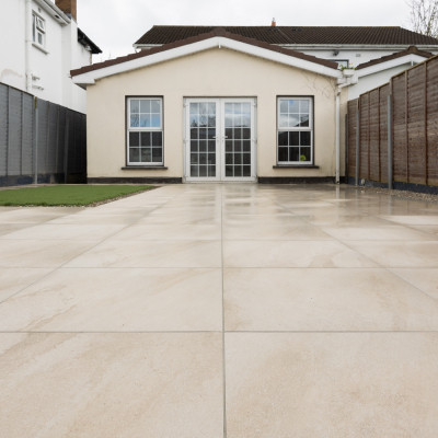 Outdoor Laguna Cream Light Marble-Effect Matt Porcelain Tile 60x60cm