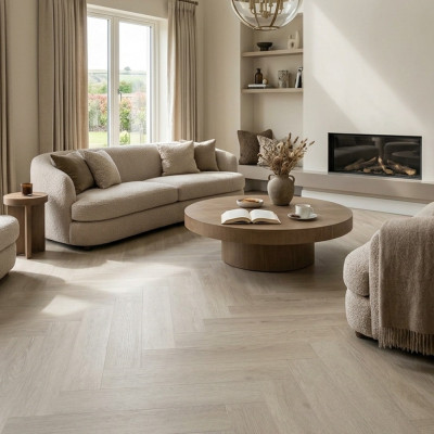SPC Vinyl Flooring Herringbone - Dalton Oak 60x12.5cm