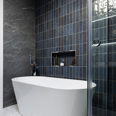Metro Nolita Marine Gloss Porcelain Wall Tile 20x6.5cm