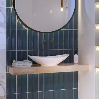 Nara Pacifico Gloss Ceramic Wall Tile 30x7.5cm