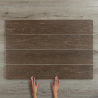 IWood Walnut Wood-Effect Matt Porcelain Tile 90x15cm
