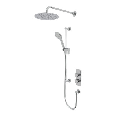 "Quantum Shower System/Column (Concealed, with Head and Riser Kit) - Chrome"