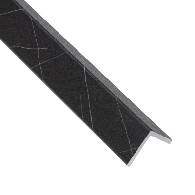 18mm Slat Wall Panel Black Marble L Shaped Profile 290x2.5x2.5cm