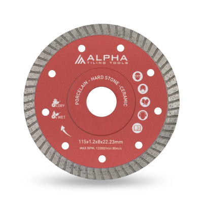 Alpha Super Thin Turbo Diamond Blade 115x22.23mm - 10mm Tiles