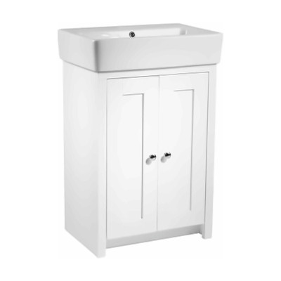 Lansdown Floor Standing Vanity Unit - Matt Linen White 575mm