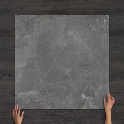 Amazing Grey Marble-Effect Matt Porcelain Tile 100x100cm