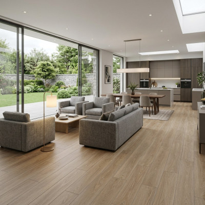 Kael Roble Wood-Effect Matt Porcelain Tile 120x23cm